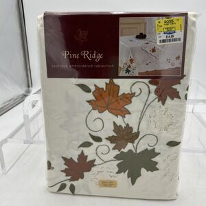 New Bardwil Linens Appliqué Embroidered Oblong 60”x120” Tablecloth Thanksgiving